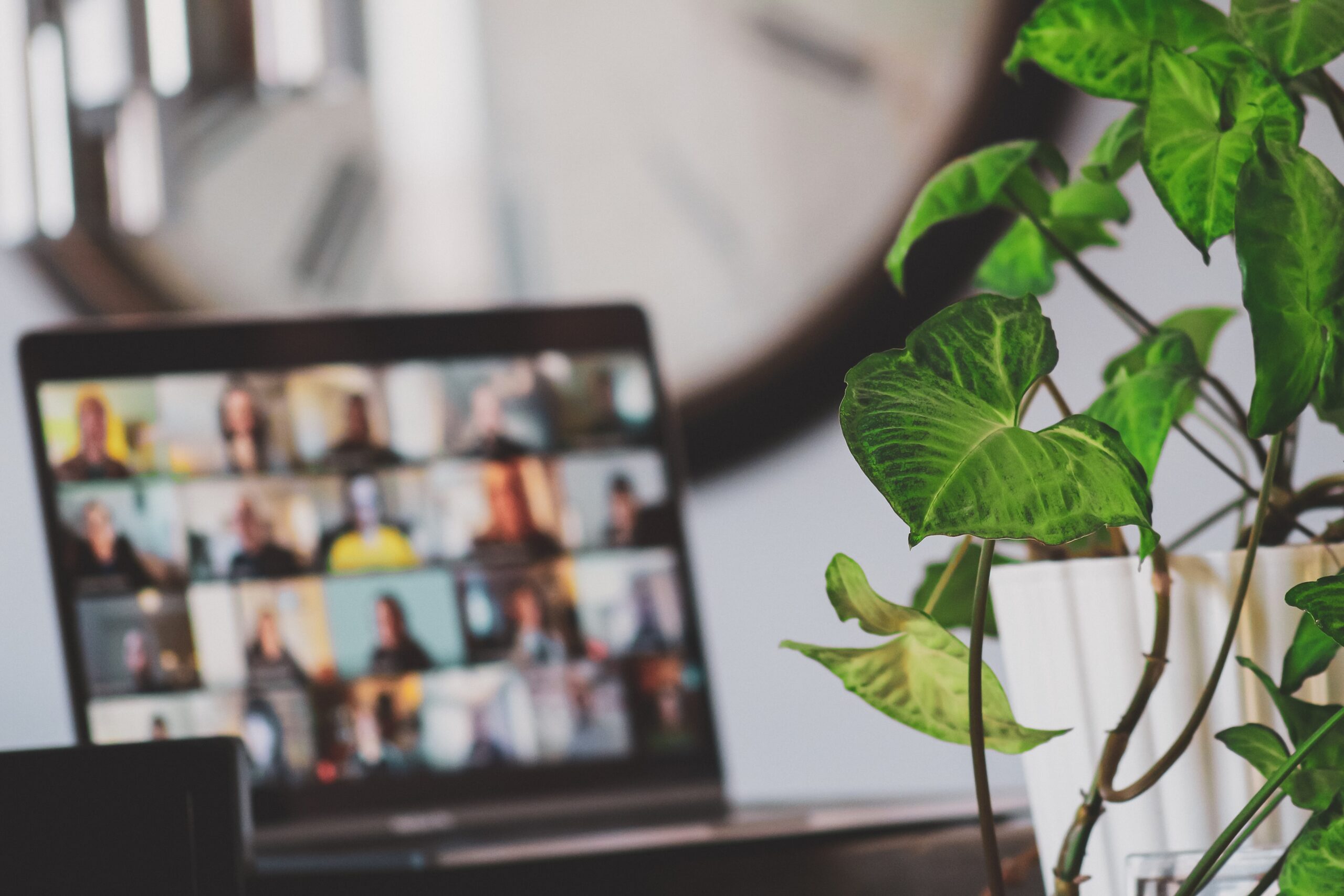 Bild von einem Bildschirm mit Teilnehmenden eines Online-Meetings